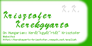krisztofer kerekgyarto business card